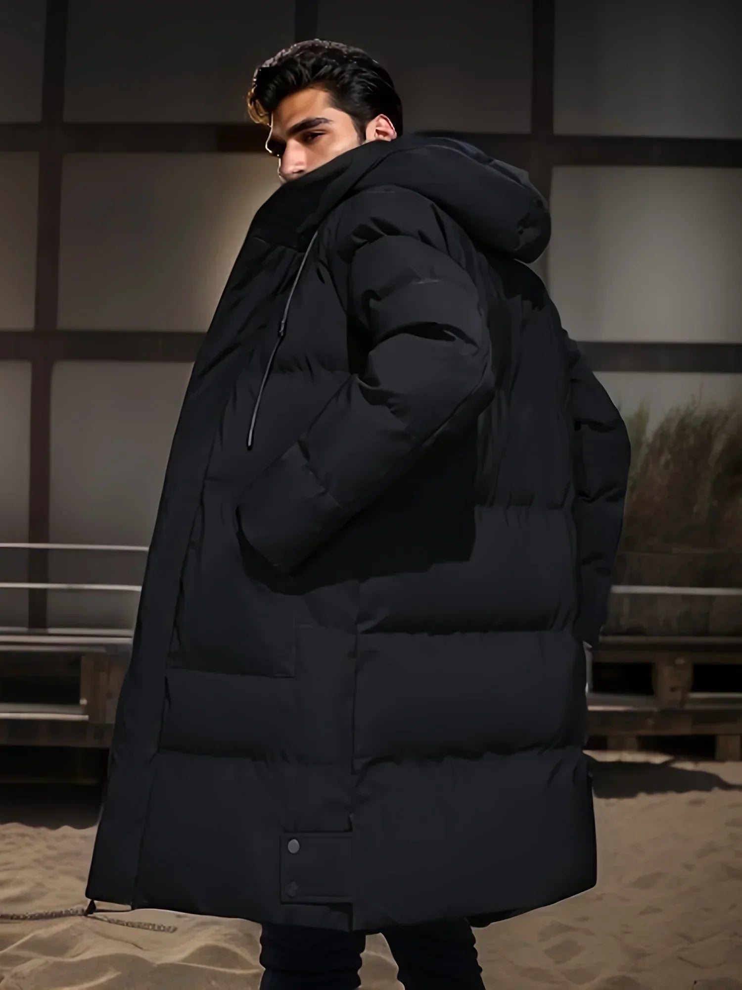 Heren Warme Lange Parka Pufferjas Winter