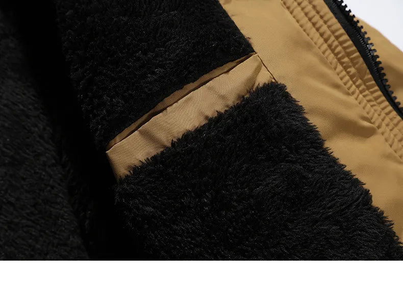 Heren Parka Winterjas met Capuchon en Bontkraag Gewatteerd
