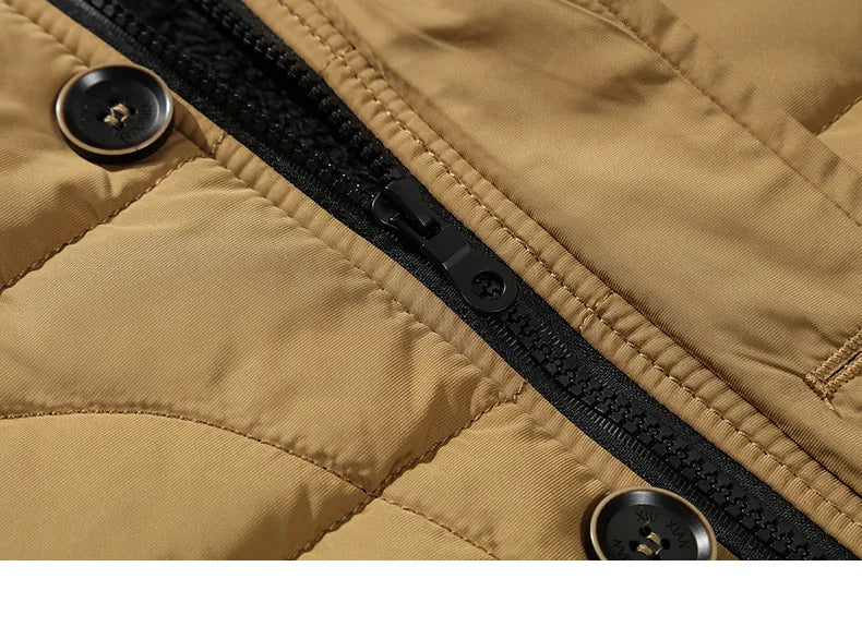Heren Parka Winterjas met Capuchon en Bontkraag Gewatteerd