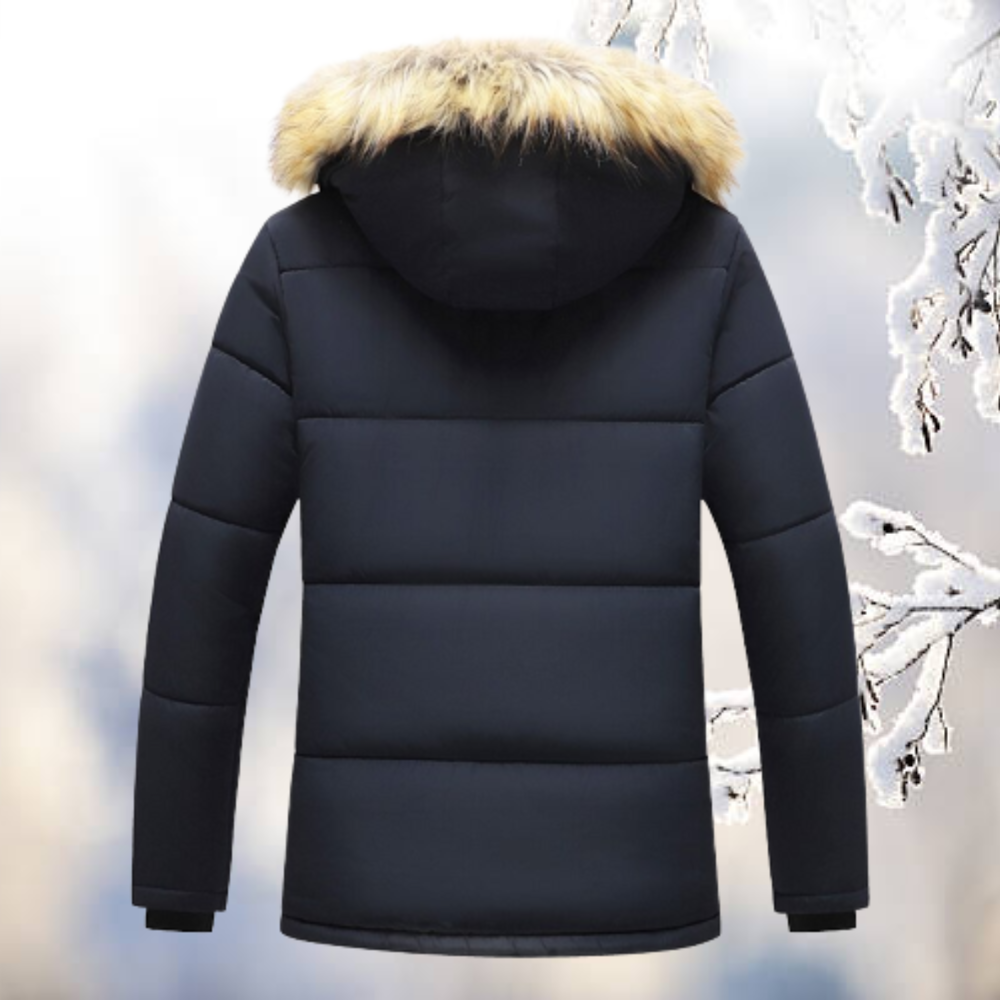 Heren Winterjas Parka met Bontgevoerde Capuchon en Fleecevoering