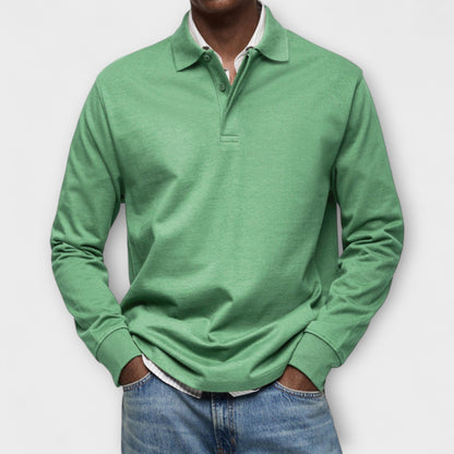 Heren Polo Shirt met Lange Mouwen Groen
