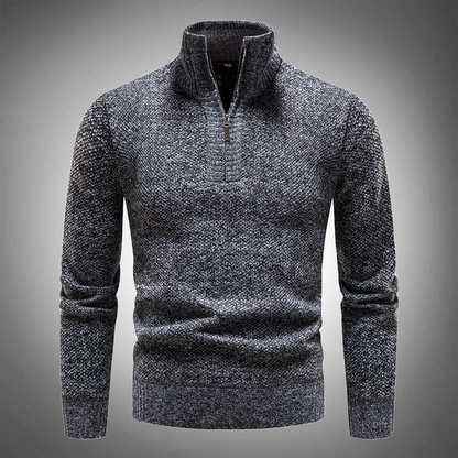 Heren Pullover met Halfhoge Kraag Grijs