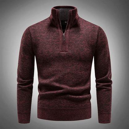 Heren Pullover met Halfhoge Kraag Rood