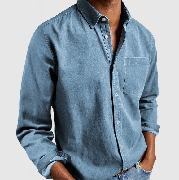 Heren Casual Overhemd Lichtblauw