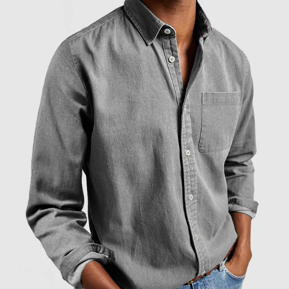 Heren Casual Overhemd Grijs