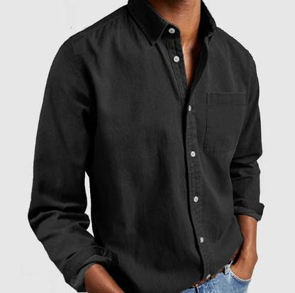 Heren Casual Overhemd Zwart