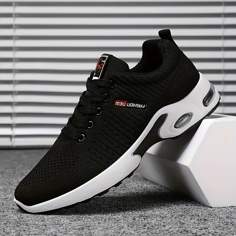 Heren Sneakers met Ademend Textiel en Antislip Zool Zwart