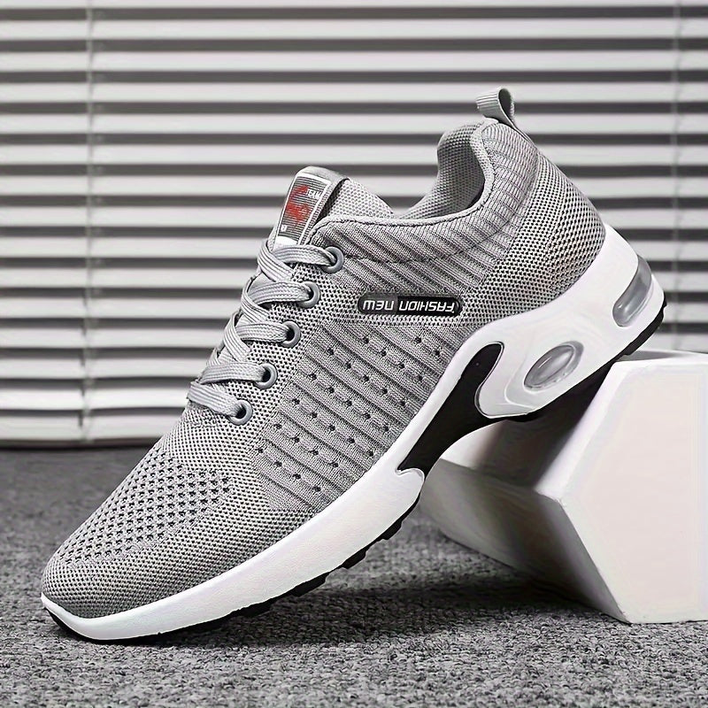 Heren Sneakers met Ademend Textiel en Antislip Zool Grijs