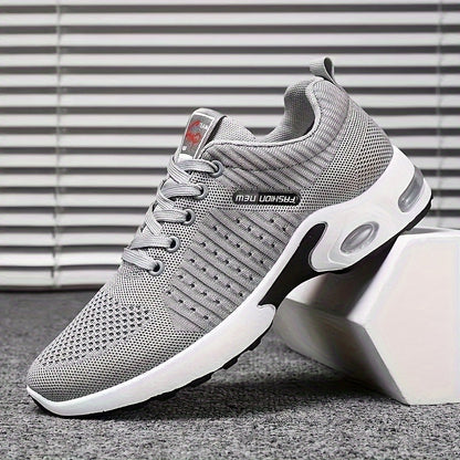 Heren Sneakers met Ademend Textiel en Antislip Zool Grijs