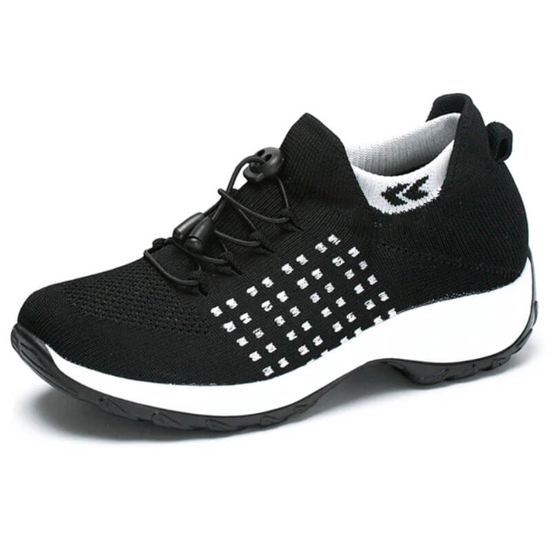Dames Sneakers met Sok Ontwerp Schokabsorberende Zool Zwart Wit