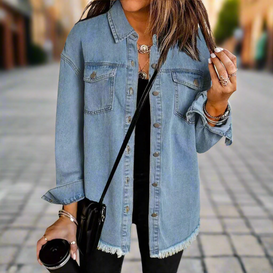 Dames Oversized Denim Overhemd Jack Lichtblauw