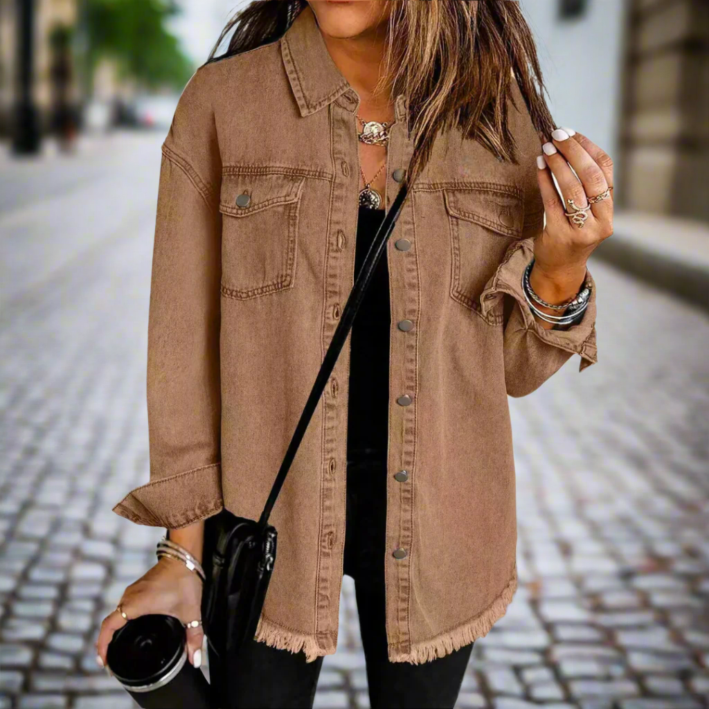 Dames Oversized Denim Overhemd Jack Bruin