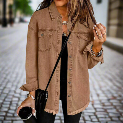 Dames Oversized Denim Overhemd Jack Bruin