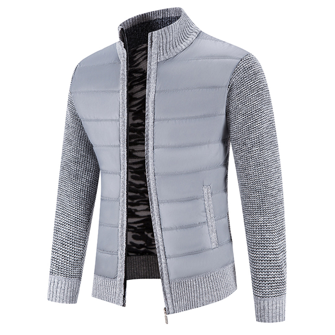 Heren Hybride Vest Gewatteerd met Rits Lichtgrijs