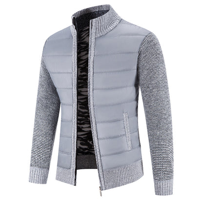 Heren Hybride Vest Gewatteerd met Rits Lichtgrijs