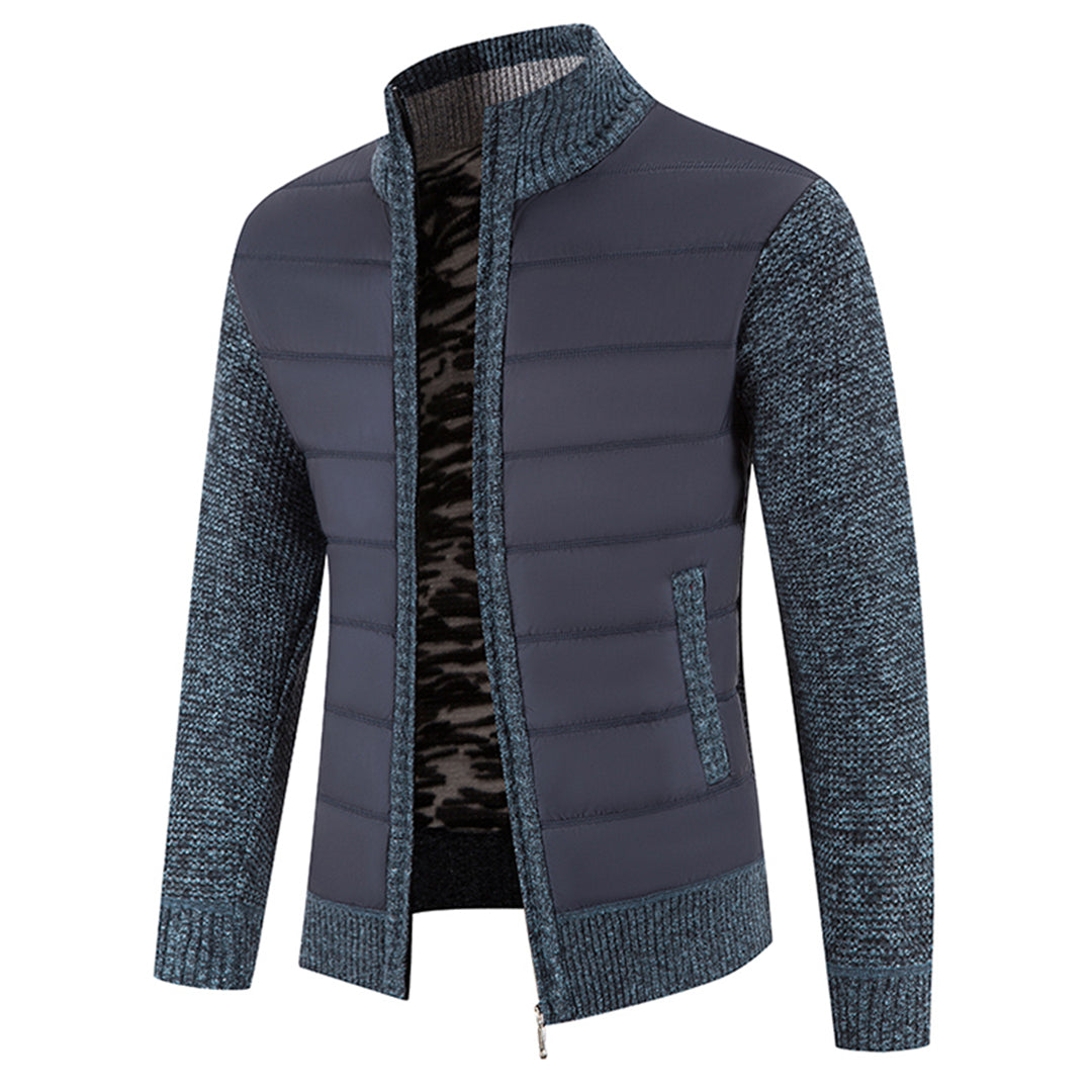 Heren Hybride Vest Gewatteerd met Rits Blauw Grijs