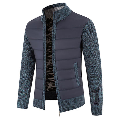 Heren Hybride Vest Gewatteerd met Rits Blauw Grijs