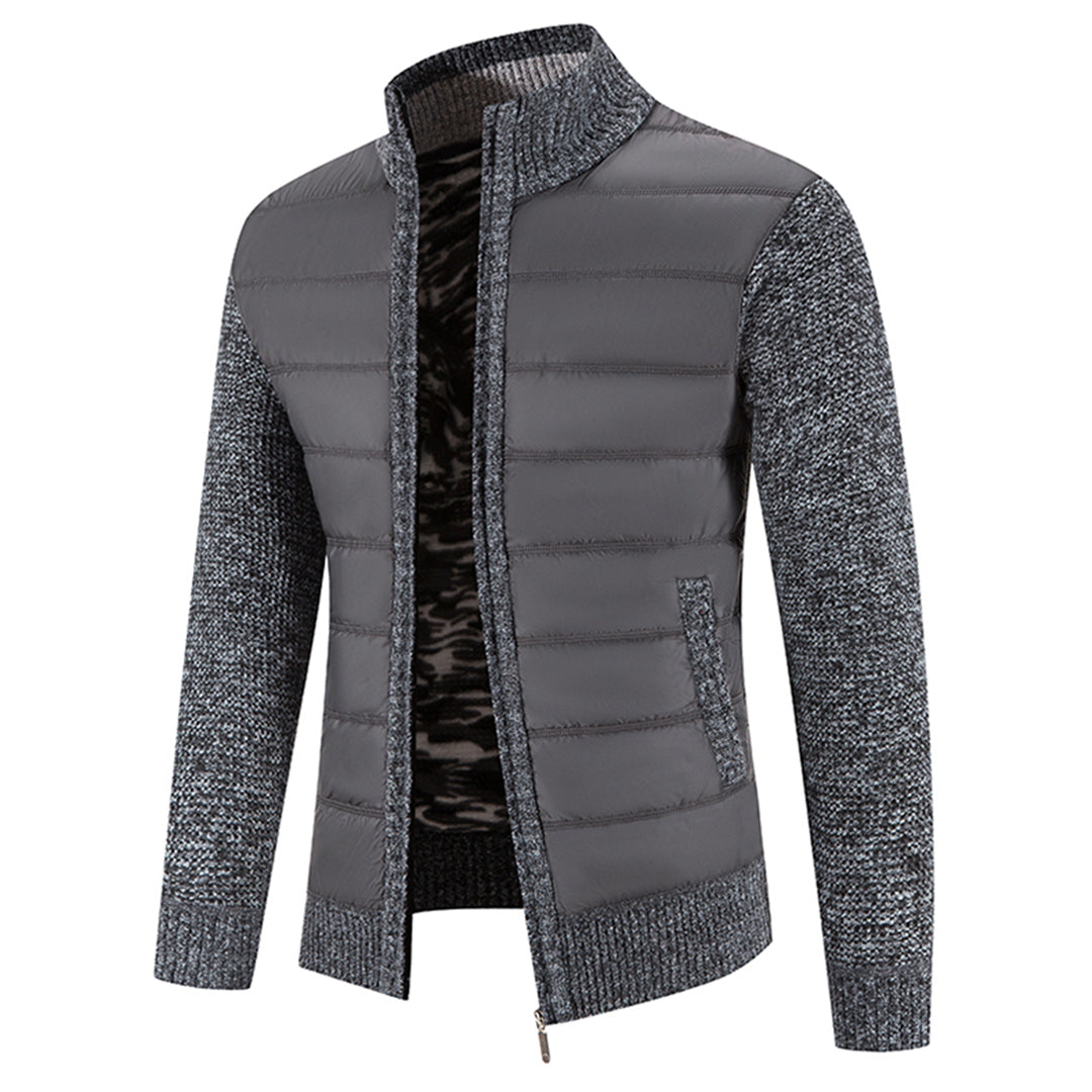 Heren Hybride Vest Gewatteerd met Rits Donkergrijs