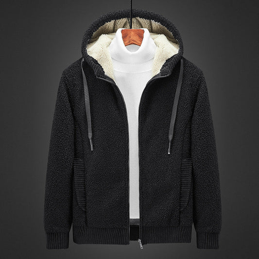 Heren Vest met Ritssluiting, Capuchon en Gevoerde Binnenkant Zwart