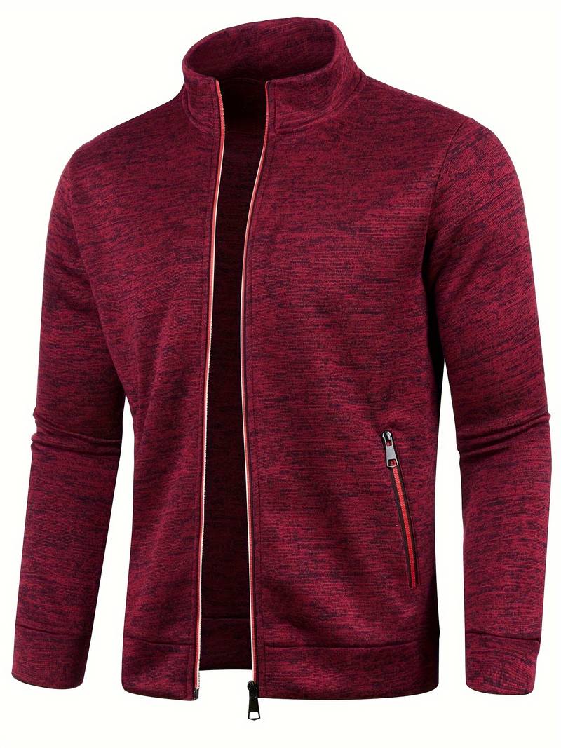 Heren Vest met Rits Bordeauxrood