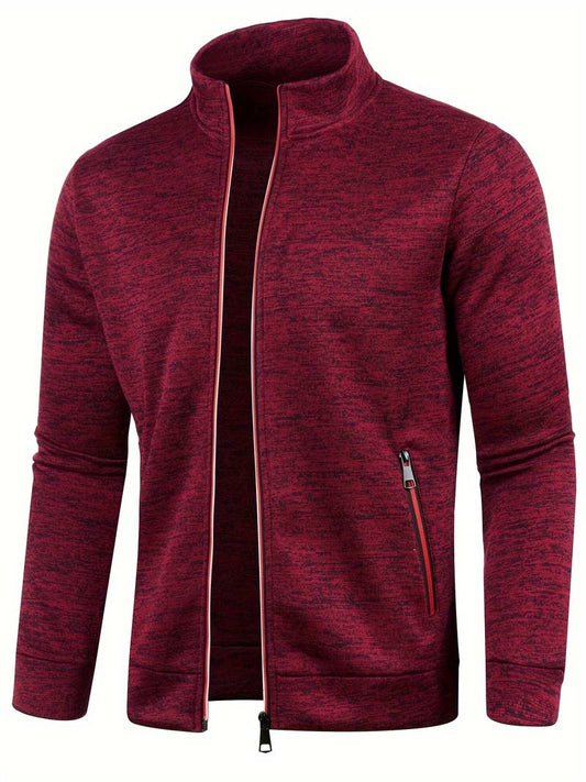 Heren Vest met Rits Bordeauxrood
