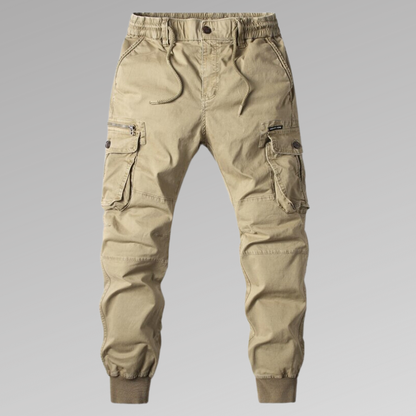 Heren Cargo Broek Slim Fit Joggers Khaki