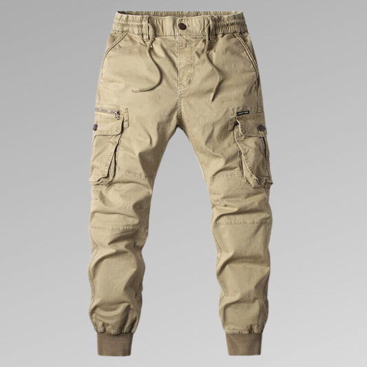 Heren Cargo Broek Slim Fit Joggers Khaki