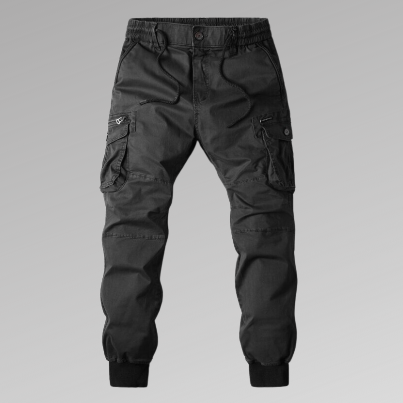 Heren Cargo Broek Slim Fit Joggers Zwart