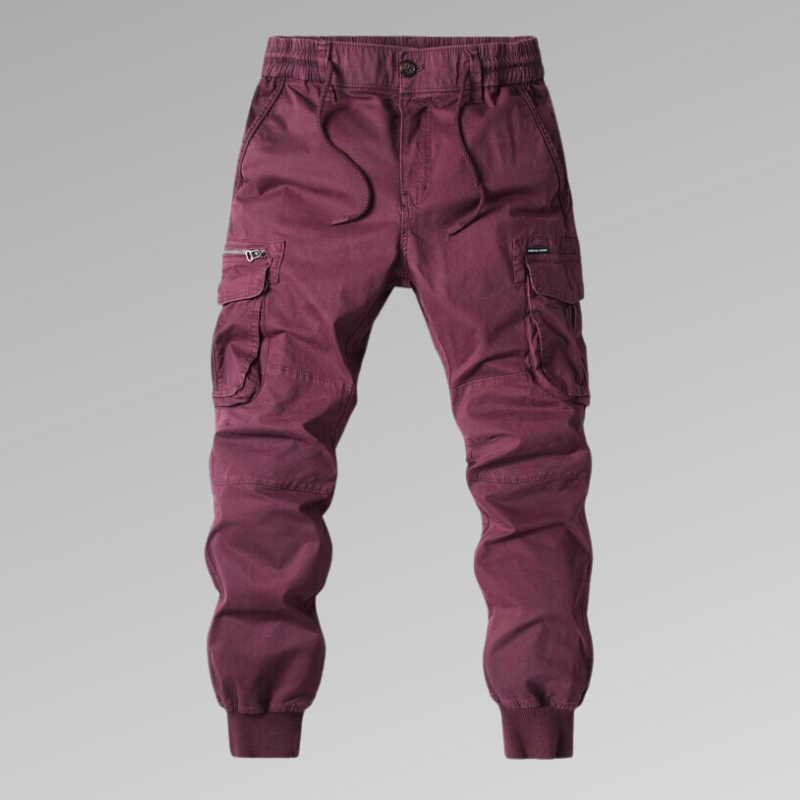 Heren Cargo Broek Slim Fit Joggers Rood