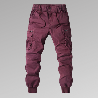Heren Cargo Broek Slim Fit Joggers Rood