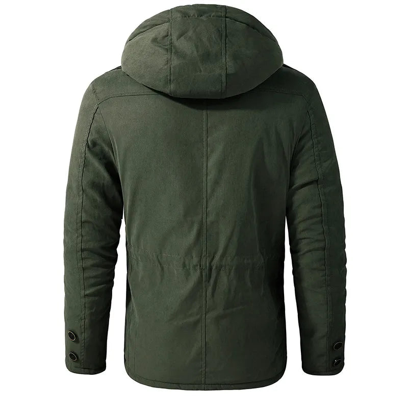 Heren Winterjas met Voering en Afneembare Capuchon