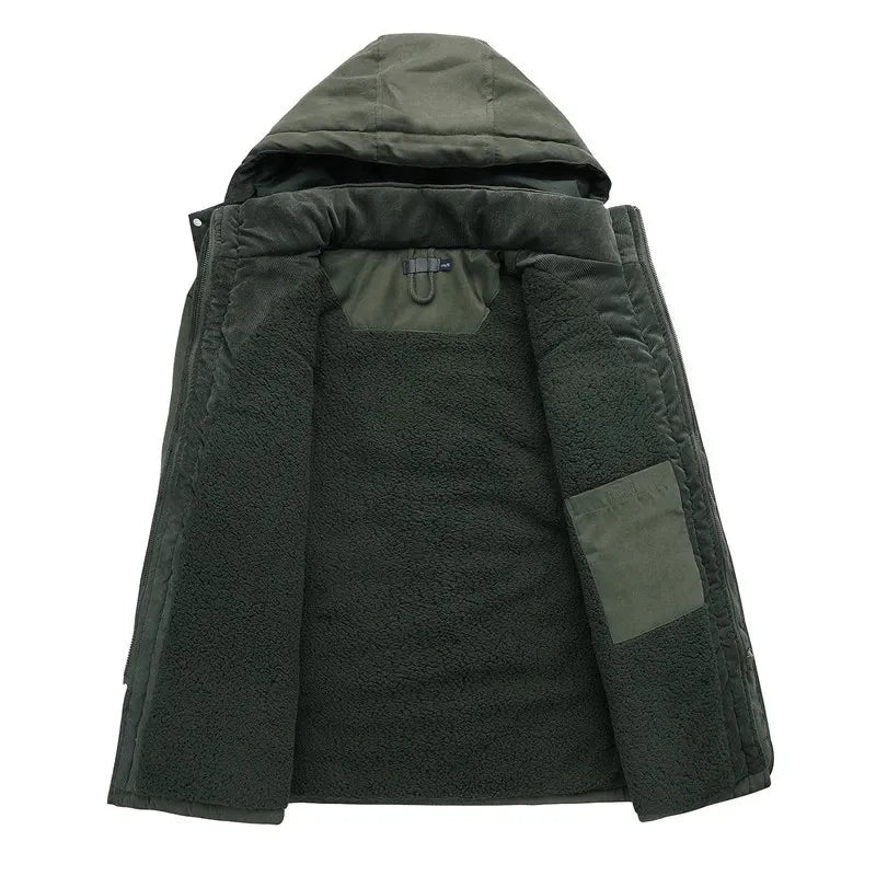 Heren Winterjas met Voering en Afneembare Capuchon