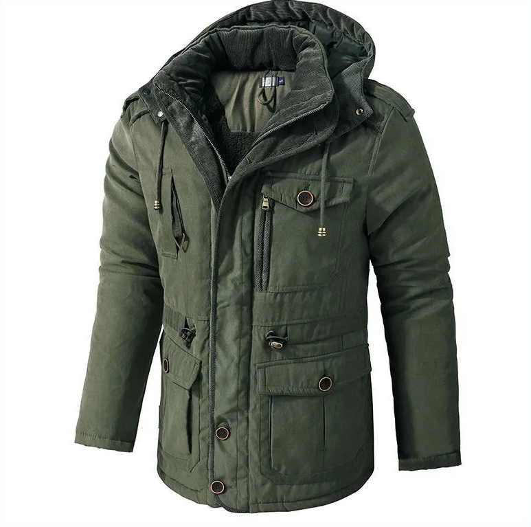 Heren Winterjas met Voering en Afneembare Capuchon