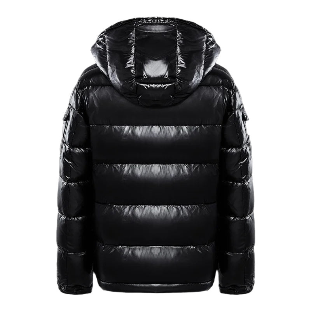 Heren Glanzende Puffer Winterjas met Capuchon en Lichtgewicht Isolatie