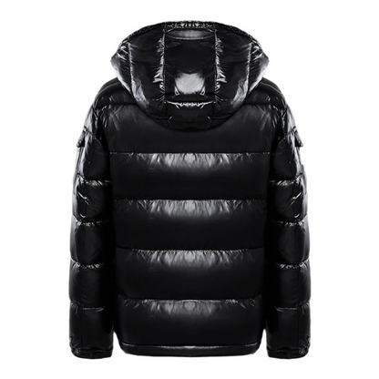 Heren Glanzende Puffer Winterjas met Capuchon en Lichtgewicht Isolatie