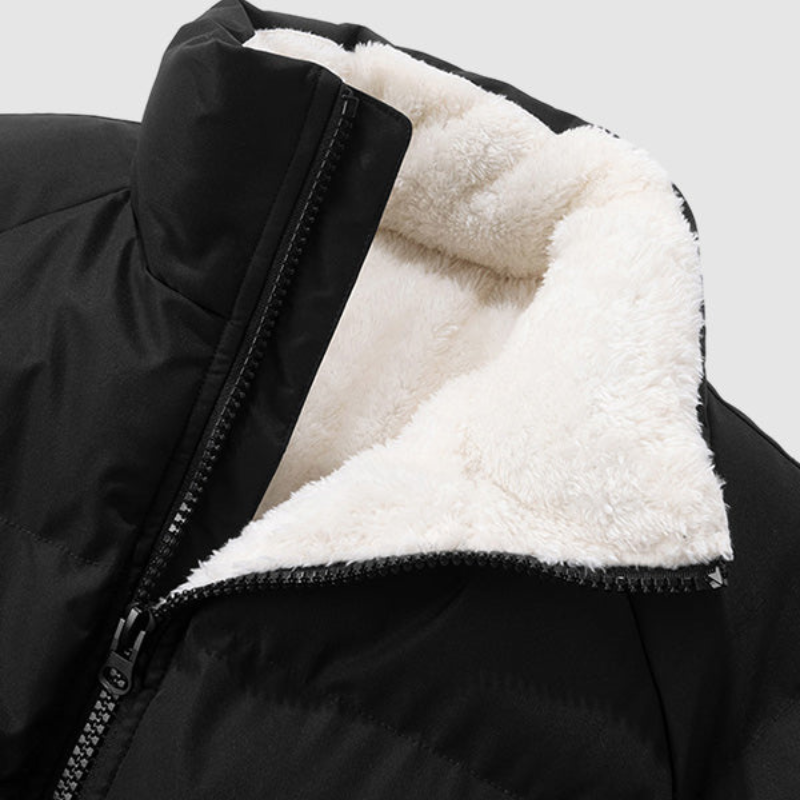 Heren Puffer Winterjas met Hoge Kraag Fleece