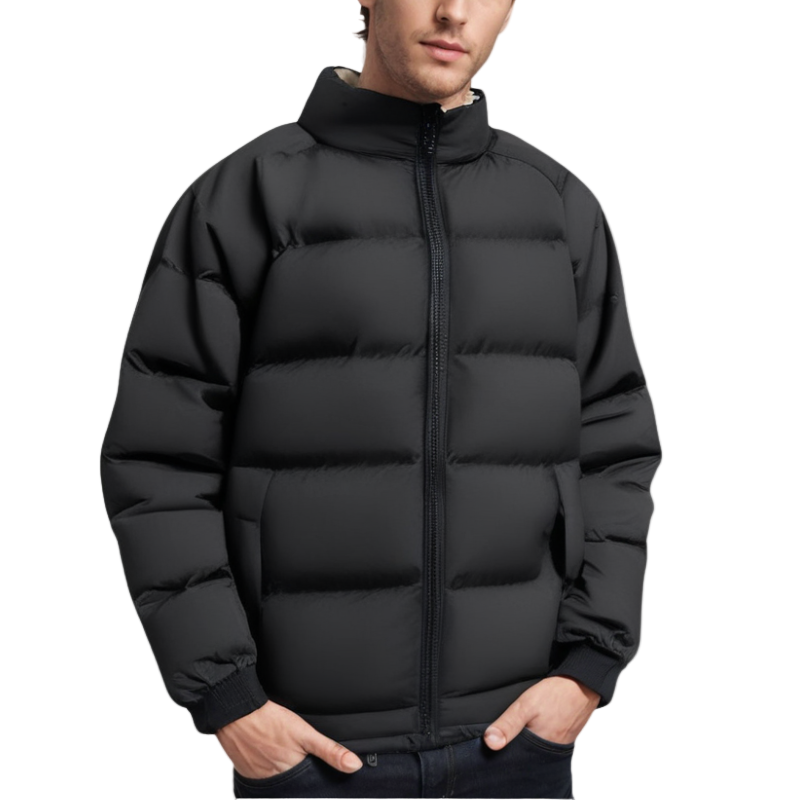 Heren Puffer Winterjas met Hoge Kraag Fleece