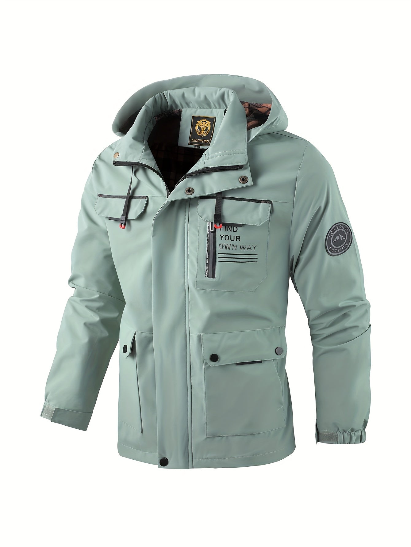 Heren Winterjas met Capuchon - Skijas Lichtgroen