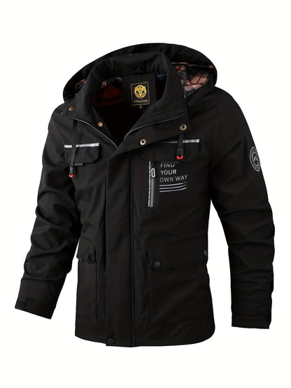 Heren Winterjas met Capuchon - Skijas Zwart