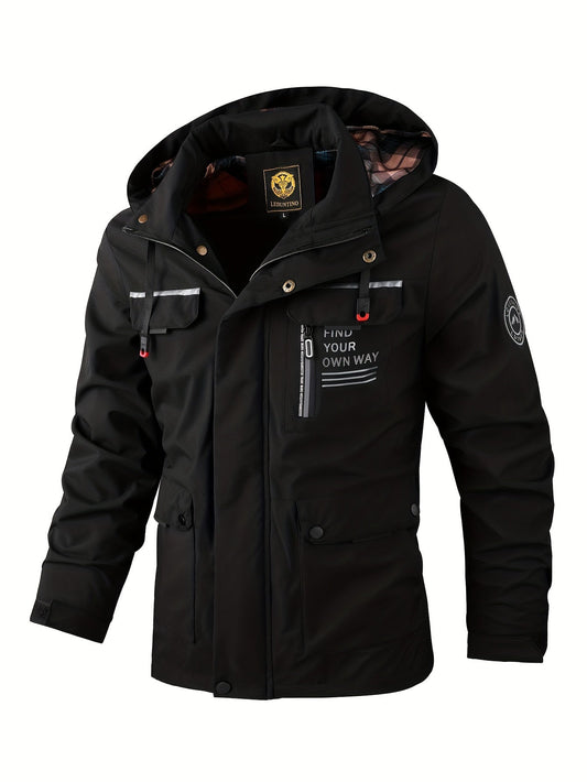 Heren Winterjas met Capuchon - Skijas Zwart