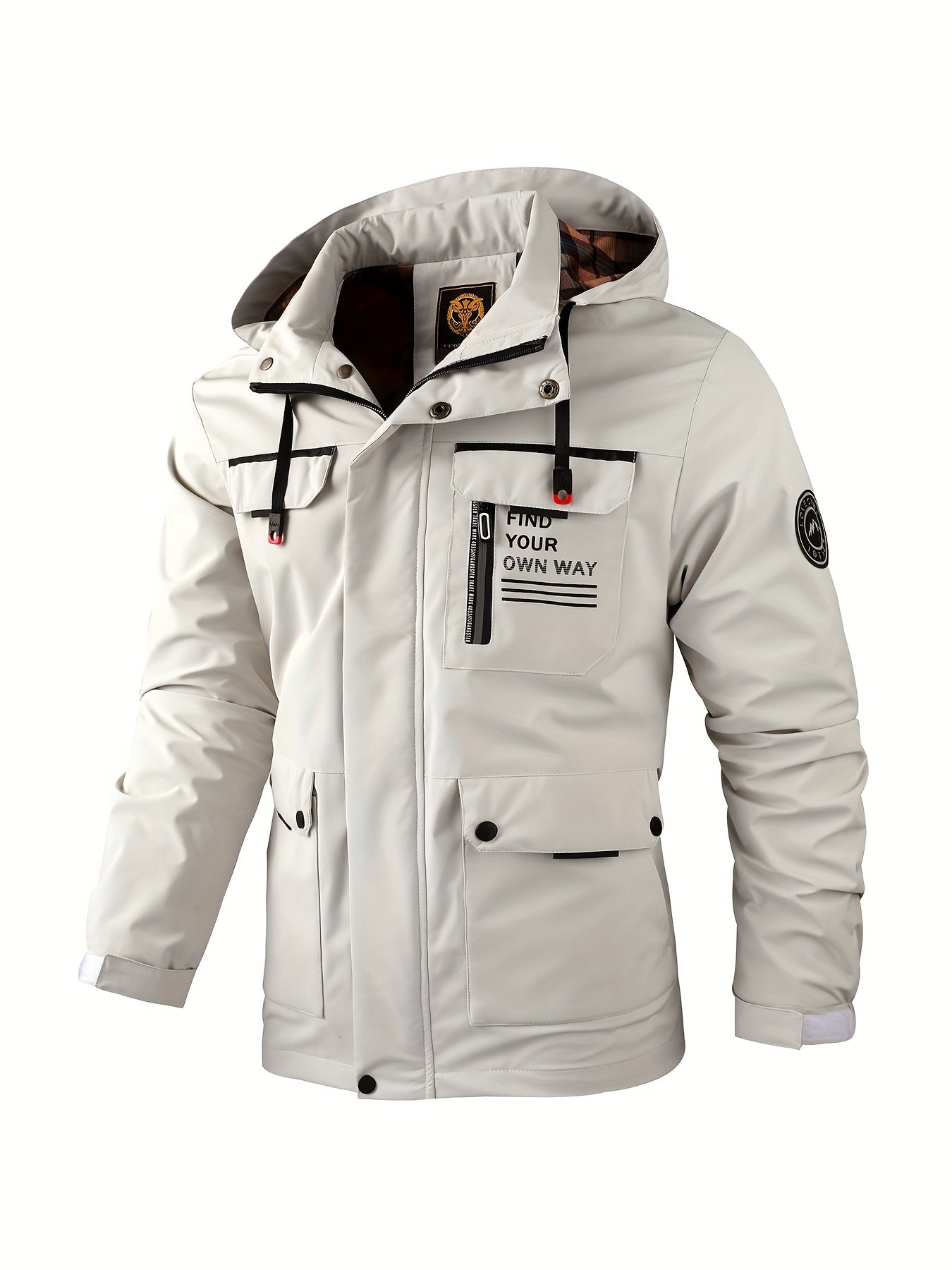 Heren Winterjas met Capuchon - Skijas Wit