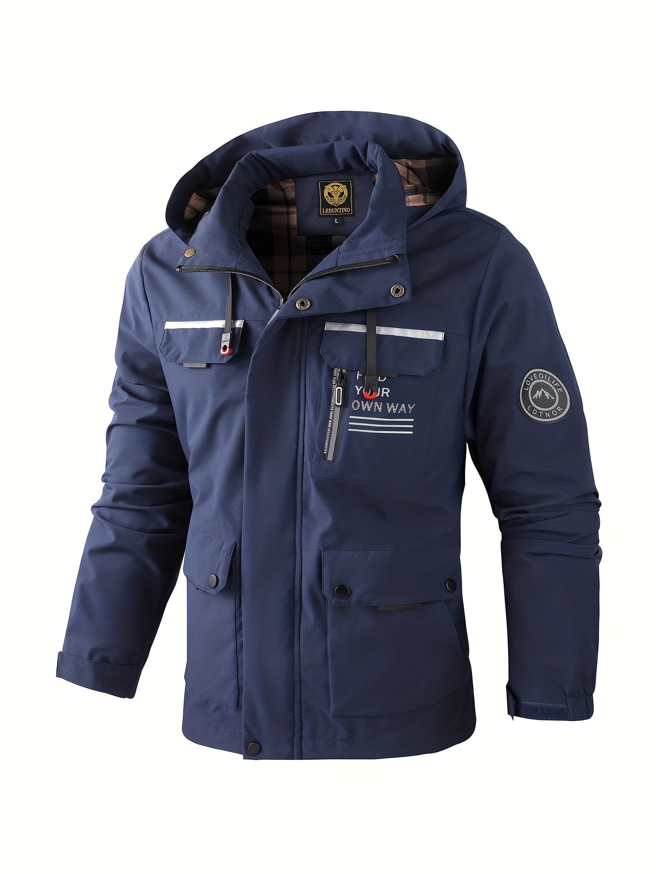 Heren Winterjas met Capuchon - Skijas Marineblauw