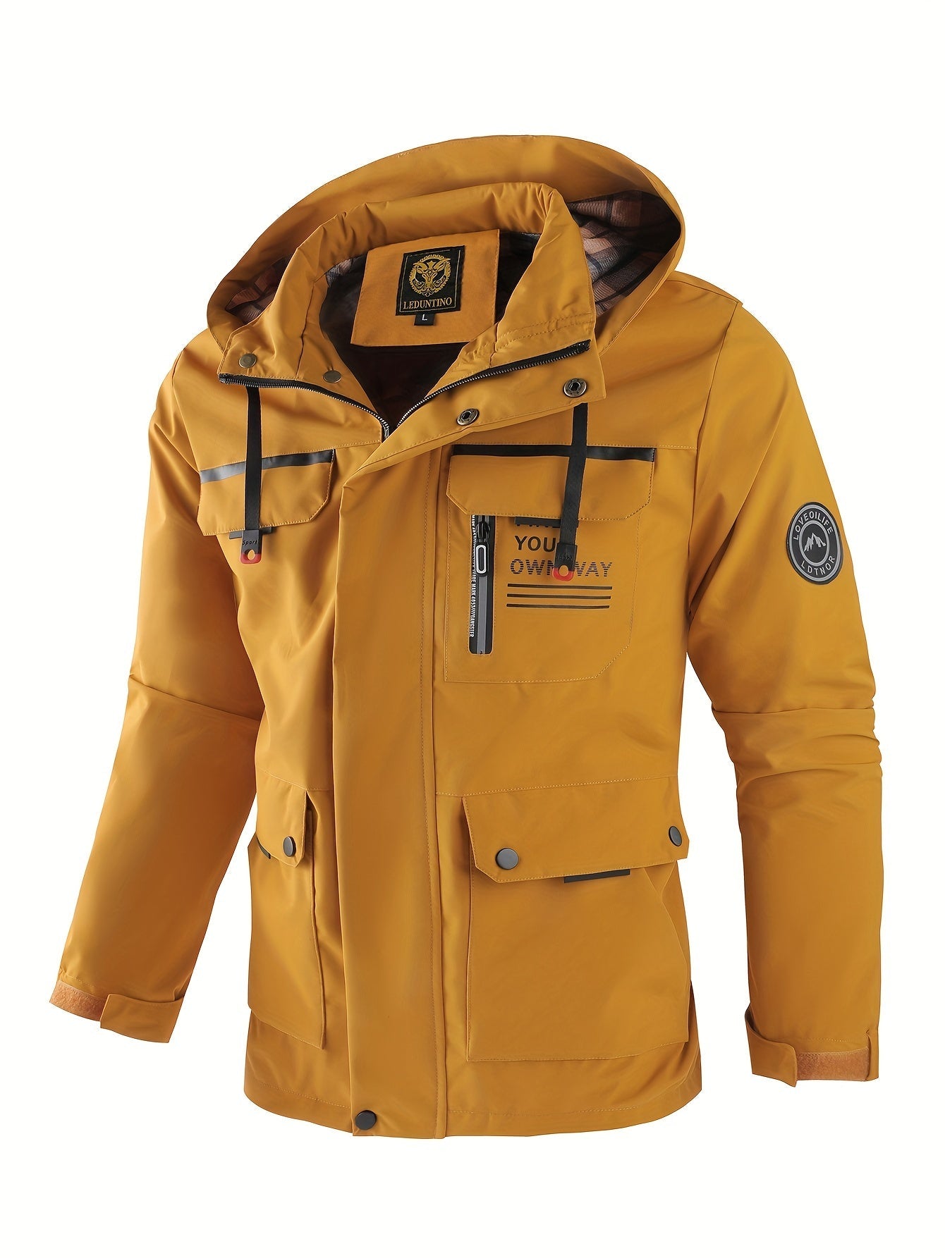Heren Winterjas met Capuchon - Skijas Geel