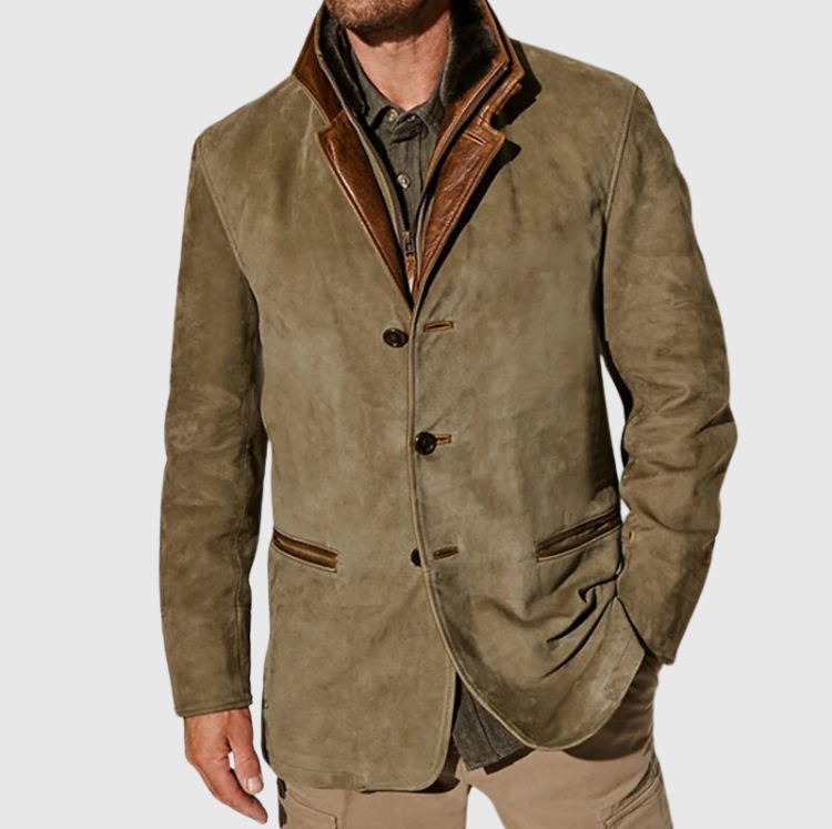 Heren Vintage Stijl Winterjas met Kraag