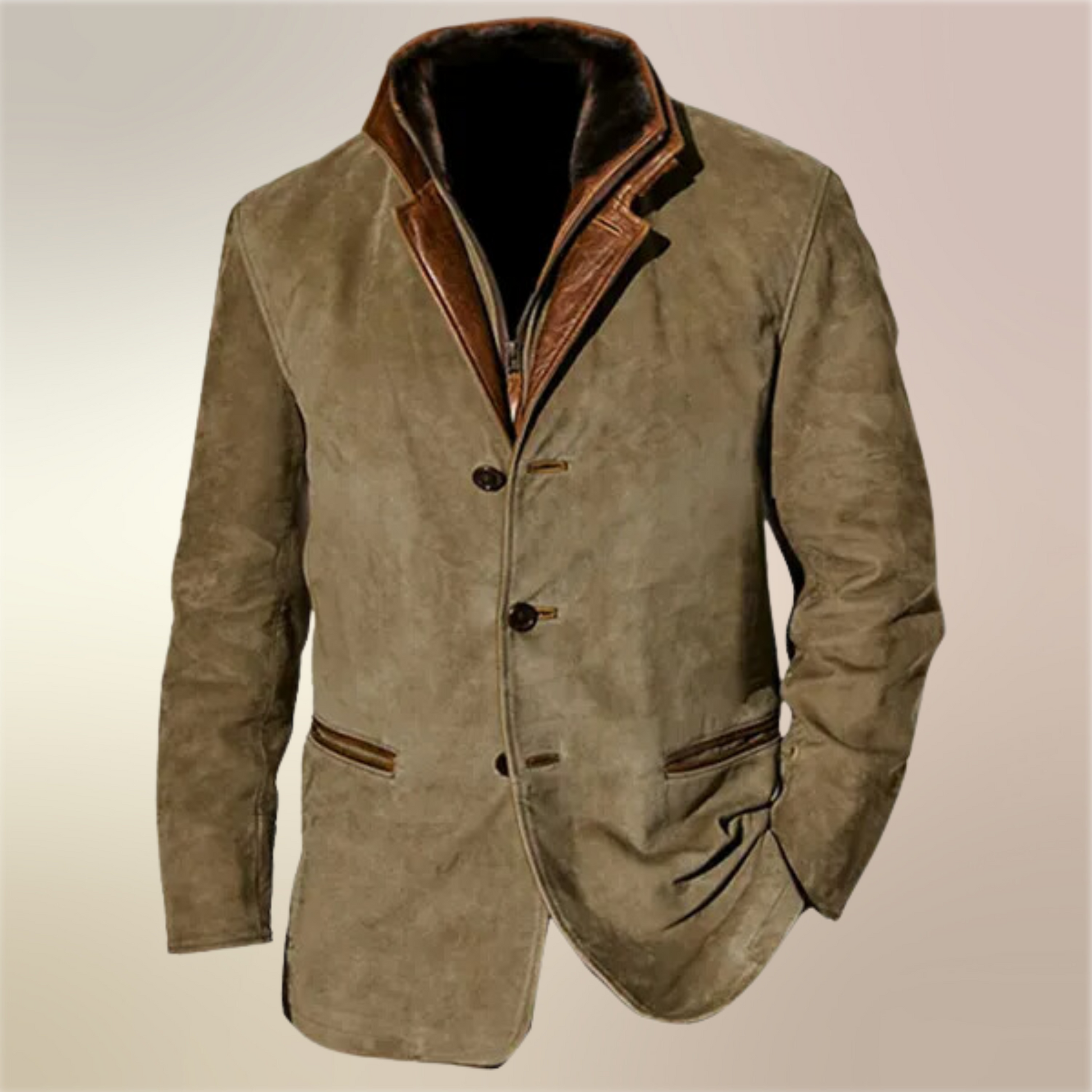 Heren Vintage Stijl Winterjas met Kraag