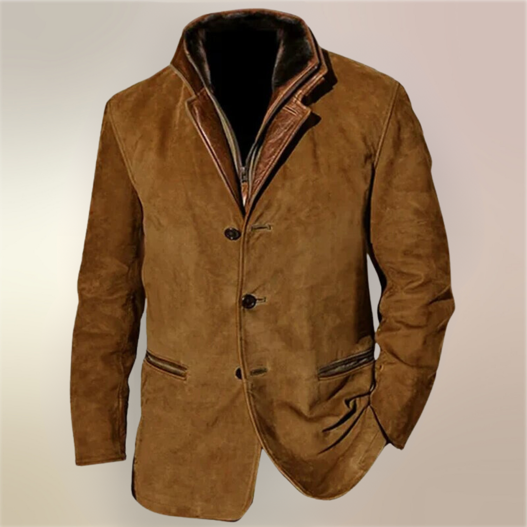Heren Vintage Stijl Winterjas met Kraag