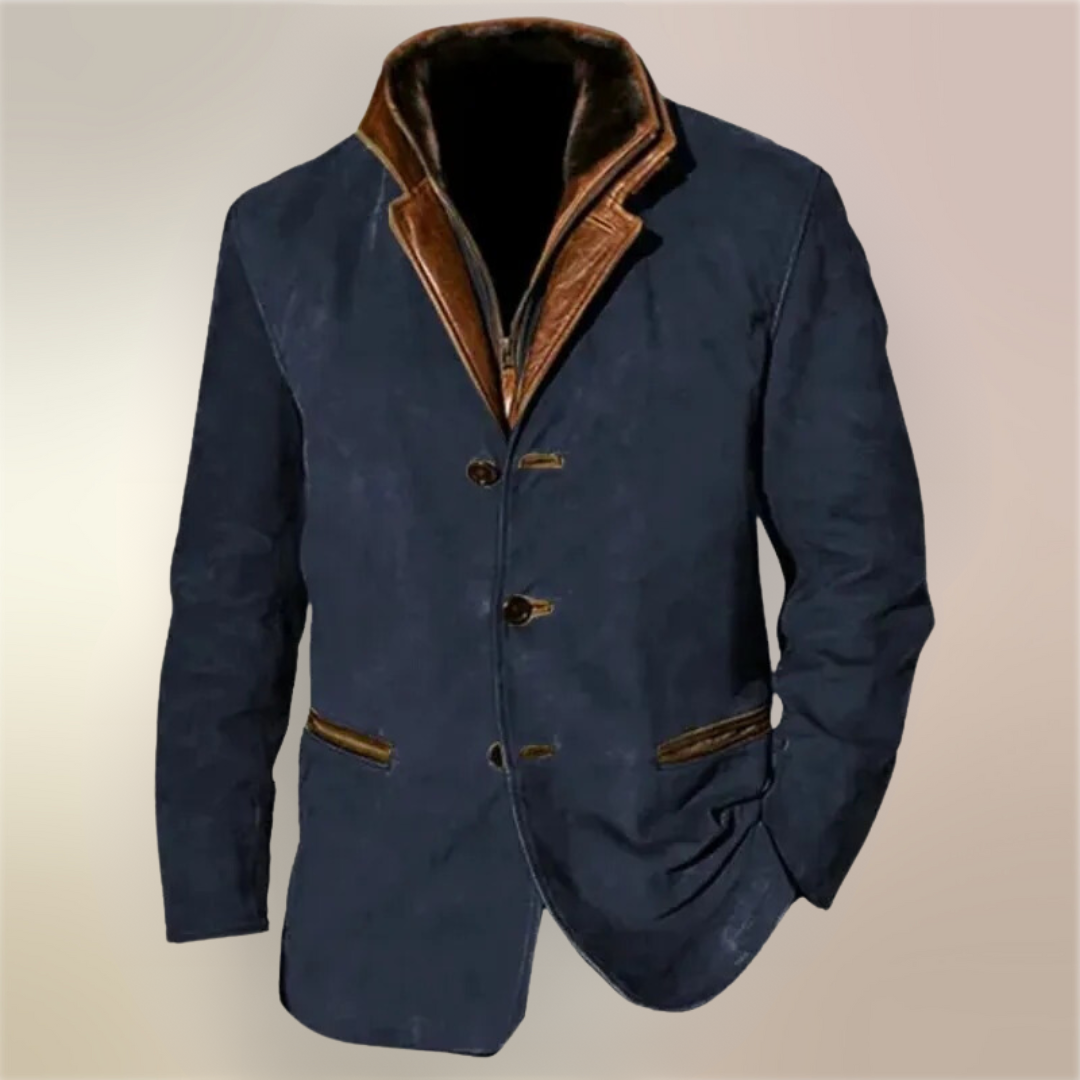 Heren Vintage Stijl Winterjas met Kraag