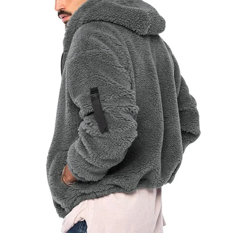 Heren Teddy Fleece Vest met Capuchon