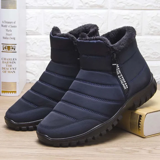 Heren Winterschoenen met Instapmodel, Ritssluiting en Gevoerde Schacht