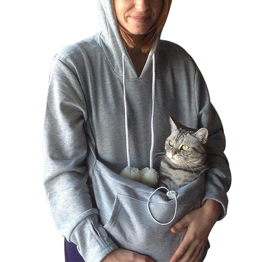 Dames Kattenknuffel Trui met Zacht Materiaal Grijs